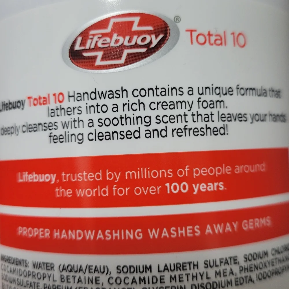 Lifebuoy Handwash Total 10 Washes Away Germs World's Leading Hygiene Soap Brand